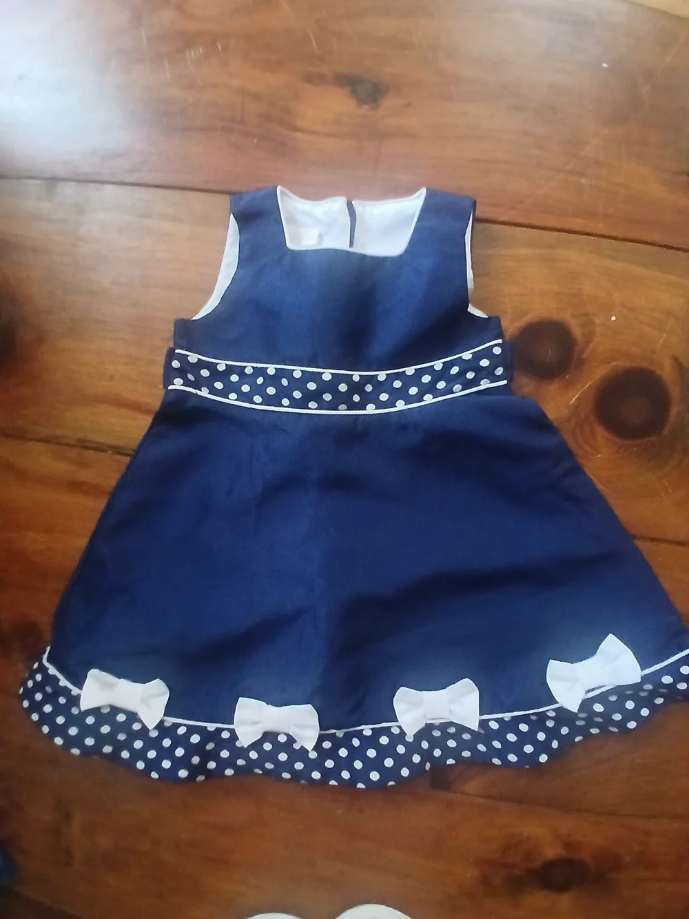 Bonnie Baby Navy Blue Polka Dot Toddler Dress and Coat Sz 24M